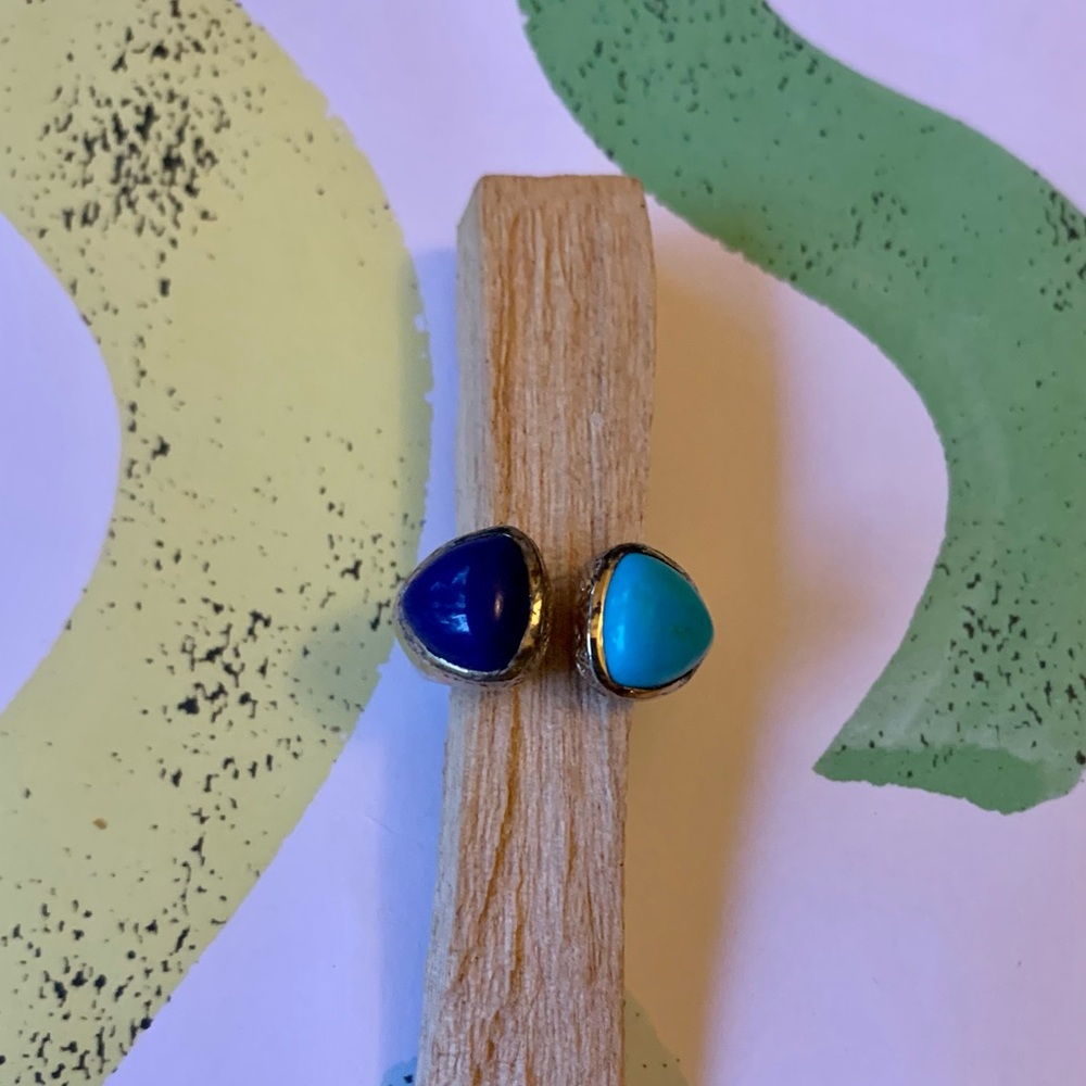 Amrapali Blue Lapiz Turquoise Silver Ring